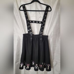 Hot Topic Black Suspender Skirt